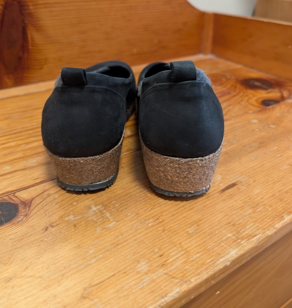 Stegmann Black Wool Felt Wedge Clogs Women’s Size 6 - Picture 2 of 4
